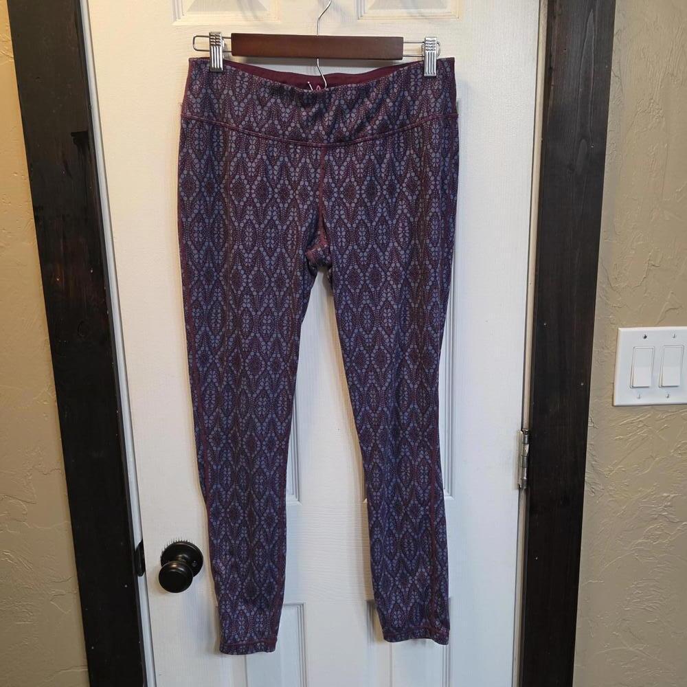 prAna Women's Purple Patterned Leggings Size Large